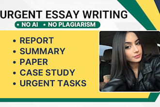 do urgent essay writing as an essay writer