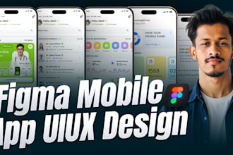 do mobile app UI UX design, figma app design, healthcare saas app UI