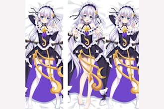 draw dakimakura body pillow fantasy vtuber sfw oc fanart anime style