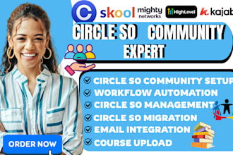 setup circle so community ghl email flows setup mighty network and online course