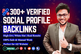 build 300 powerful social profile backlinks for SEO ranking and brand trust