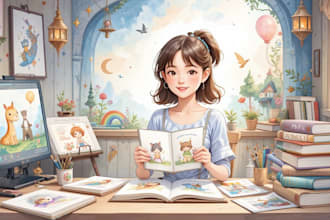 do children story book illustration, kids story design, kdp word search design