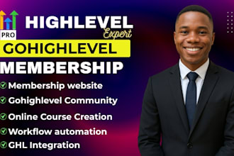 build gohighlevel membership online course gohighlevel VA website landing page