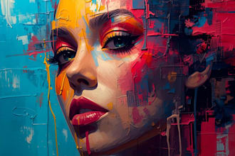 paint digital professional abstract art by hand
