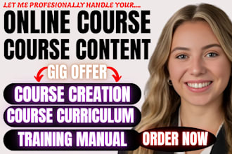 do online course content course creation course curriculum training manual ppt