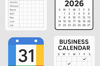 design a 2026 yearly planner, printable calendar and business organizer