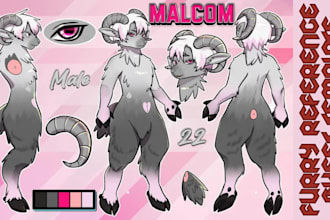draw furry reference sheet anthro, fursona, fursuit character oc ref sheet furry
