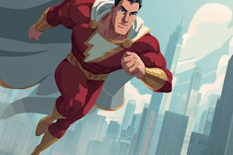 create dynamic superhero character art and custom design