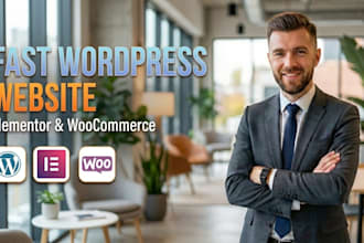 build fast wordpress website with elementor,  woocommerce