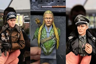 print and paint anime figure diorama miniature stl model with 8k fdm resin print