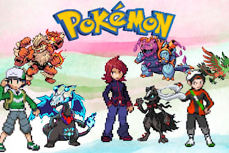pixel art pokemon trainer sprite fakemon monster sprite sheet animation rpg game