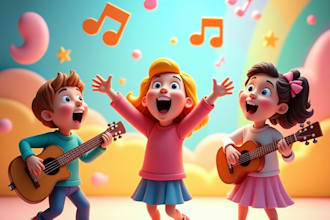 sing, write and produce original kid music, children music, nursery rhymes