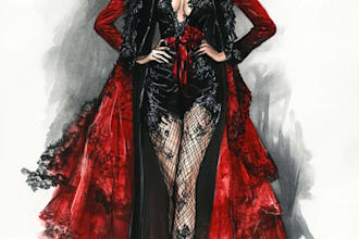 make digital fashion illustration or sketch
