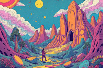 stunning illustration psychedelic, lifestyle, surrealism