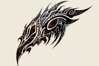 make artistic tribal tattoo for back or spine