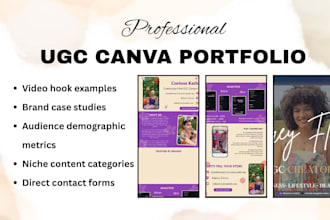 design ugc portfolio website, canva portfolio website