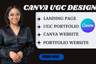 design ugc canva website, landing page and ugc portfolio website