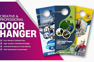 design a lawn care, cleaning, real estate, junk removal door hanger