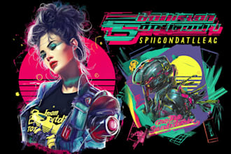 create cyberpunk 90s retro japanese anime style t shirt