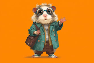 draw custom animal cartoon illustration