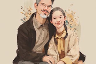 draw a friendship portrait and family portrait