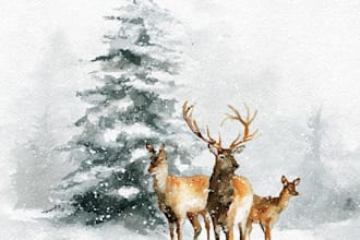 design unique christmas illustrations, cards, and holiday