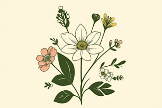 design minimalist botanical logo branding