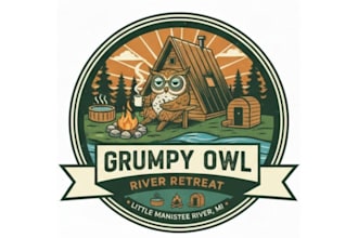 draw a cheerful vintage cartoon for branding