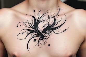 custom an abstract black tattoo design