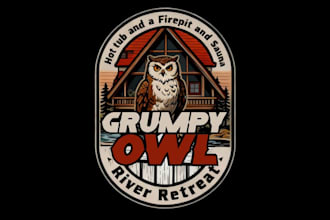 make a vintage cartoon logo for coffee shops