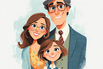 do cute disney cartoon portrait