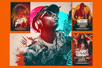 do event flyer, birthday party, dj party, club party flyer