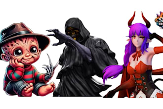 design original halloween character for social, merch and games