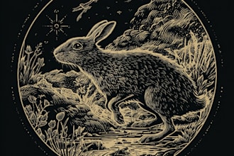 create animal linocut tshirt design for brands