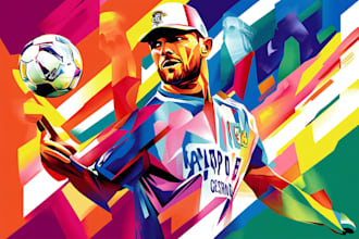 draw wpap pop art sport potrait art for you