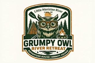 draw a vintage cartoon band or podcast logo