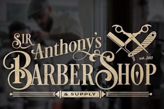 do modern barber shop hair stylist salon business logo design for your business