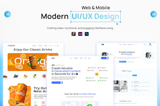 design modern and responsive UI UX for web and mobile apps in figma