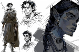 do character and concept sketch for you