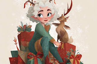illustration christmas book holiday funny cartoon caricature