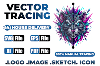 manually tracing vector logo