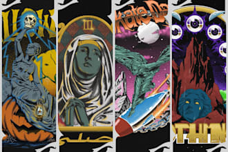 make a illustration design for merch band or brand