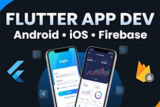 develop a flutter app with firebase for android and ios