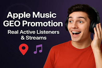 do apple GEO promotion for real active listeners and streams