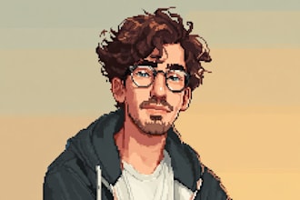 draw your portrait into pixel art style for sosial media
