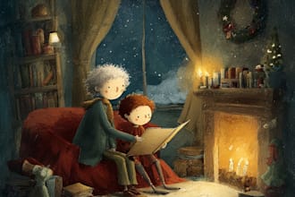 do christmas illustrations for children book, picture book coloring book, poster