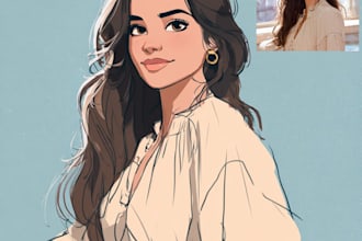 draw your portrait in charming disney animation style