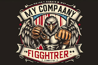 design premium vintage fighter mascot logo t shirt design