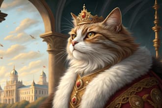 do your royal cat or any pet portrait into digital painting