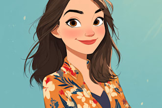 draw your portrait in charming disney animation style